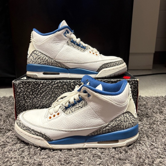 Nike Retro Air Jordan 3 True Blue Shoes Grade School Size 6.5 (Pre-Owned) - Picture 1 of 7